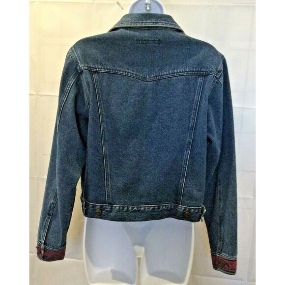 AMI Vintage Womens M Denim Jean Trucker Jacket Embroidered Coat Size M - Picture 5 of 7